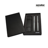 senator® Image Chrome Set Kugelschreiber und Rollerball mit Lederetui